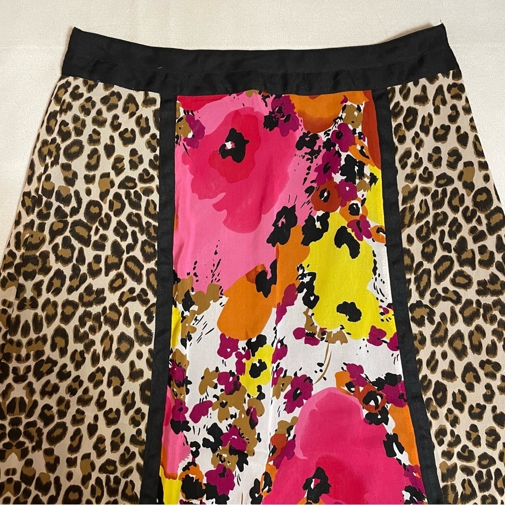 New WDNY Patchwork Floral Animal Print Maxi Chiffon Skirt Size 12 - Picture 5 of 8
